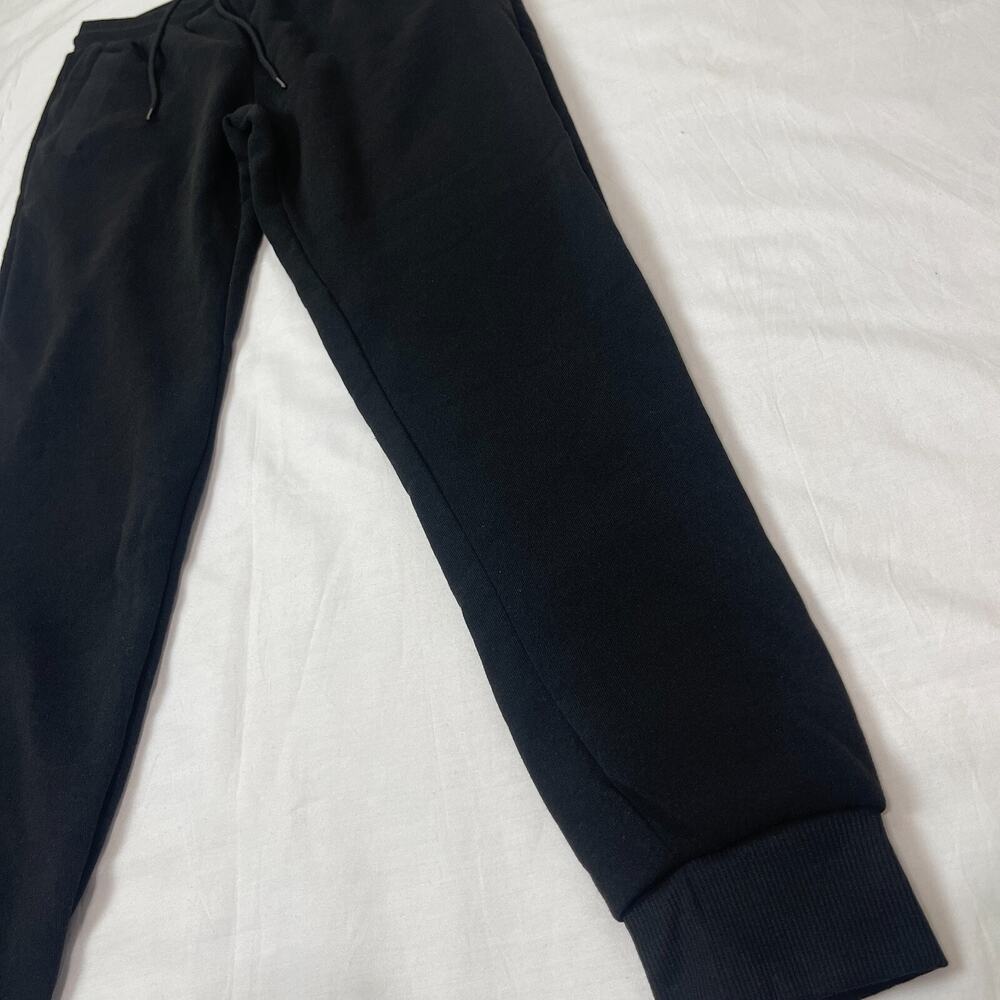 Galaxy Womens Large Black Loose Fit Fleece Jogger Sweatpants Drawstring Black L - Picture 5 of 12